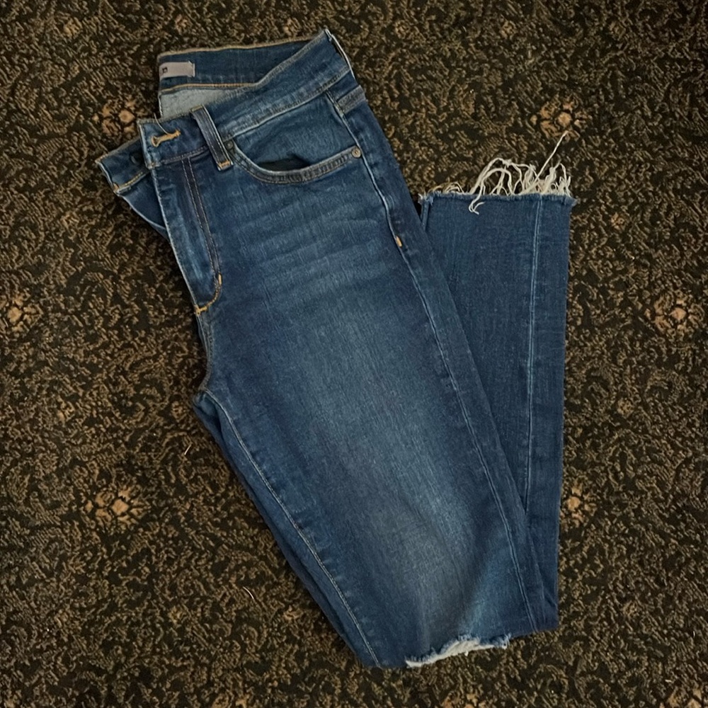 Joes Jeans distressed knees with raw hem